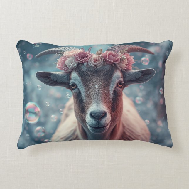 Dreamy Goat Art Decorative Cushion (Front)