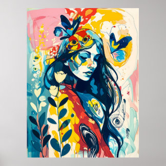 Dreamy Goddess with Nature’s Vibrance Essence Poster