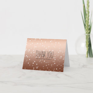 Dreamy Gold and White Confetti Bokeh Thank you