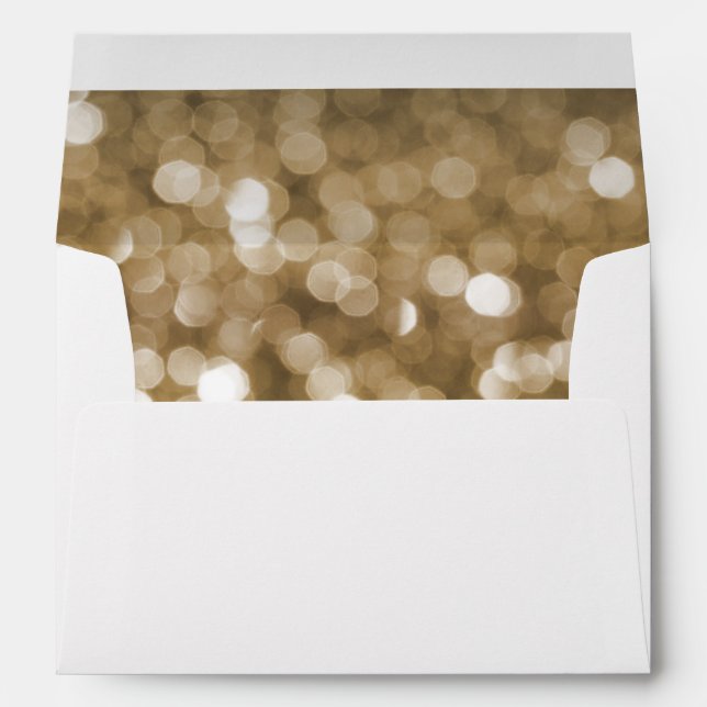 Dreamy Gold Bokeh Wedding Envelope (Back (Bottom))