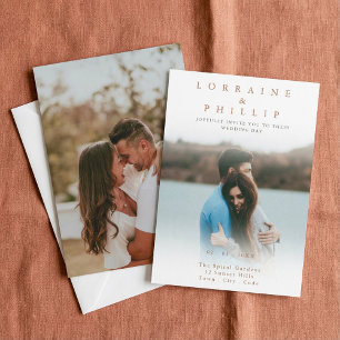 Dreamy gradient Photo Overlay Wedding Invitation