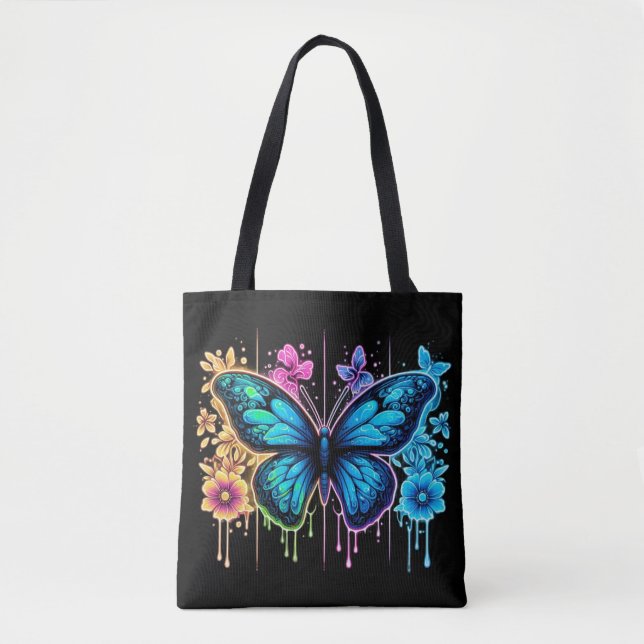 Dreamy Gradient Wings: A Butterfly in Pastel  Tote Bag (Front)