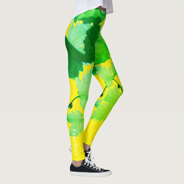 Dreamy Green Vine Leaves Leggings (Right)