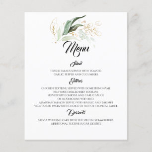 Dreamy Greenery and Eucalyptus Leaves Wedding Menu