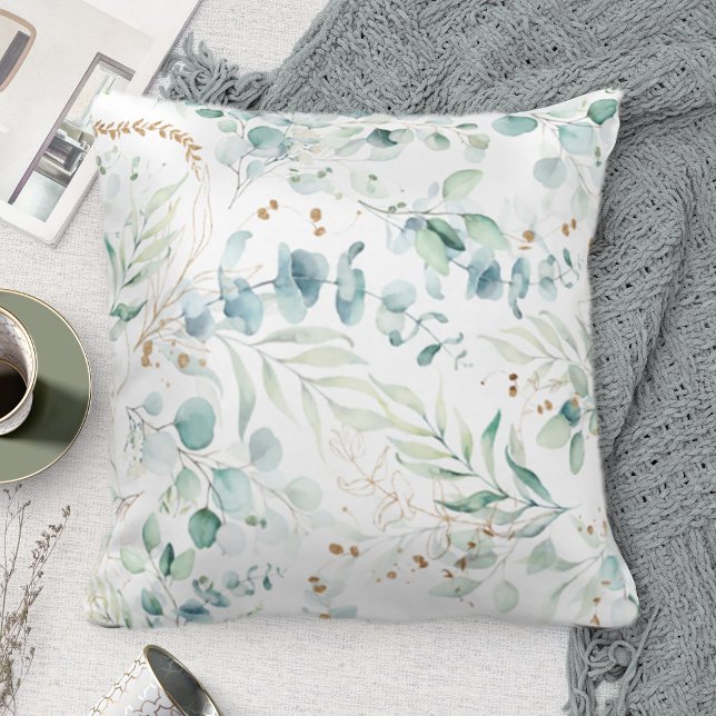 Dreamy Greenery Pattern Blush Pink ID817 Cushion (Creator Uploaded)