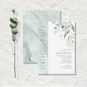 Dreamy Greenery Rehearsal Dinner Green/Blue ID817 Invitation
