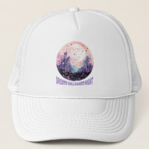 Dreamy Halloween Night – Pastel Purple Moon Trucker Hat