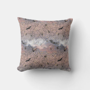 Dreamy Halloween Webscape  Pink & Purple Gothic Cushion