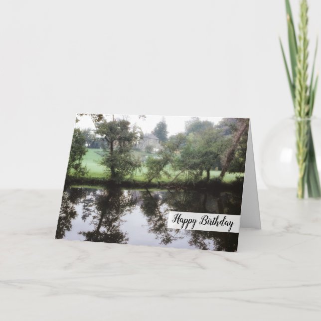 Dreamy Happy Birthday Princess Castle Scenery Card (Front)