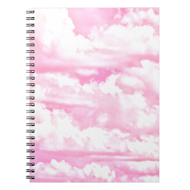 Dreamy Happy Pink Clouds Notebook (Front)