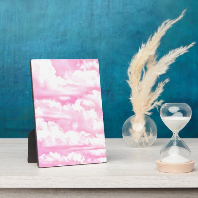 Dreamy Happy Pink Clouds Plaque (Side)