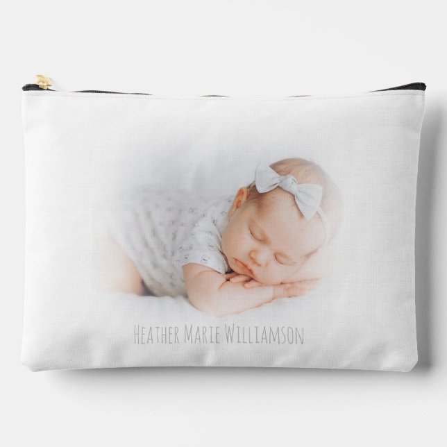 Dreamy Hazy Baby Pic and Name Accessory Pouch (Front)