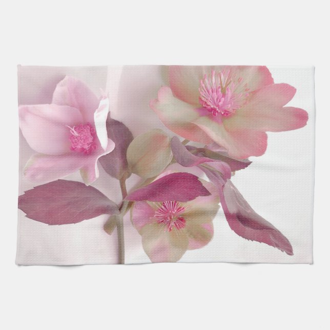 Dreamy Hellebores Paper Placemat Tea Towel (Horizontal)