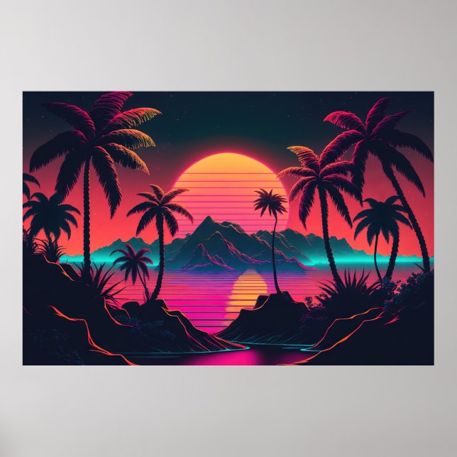 Dreamy Horizons: Sunset Expedition through Tropics Poster (Front)