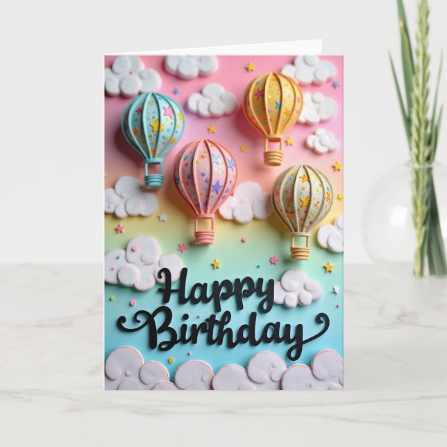 Dreamy Hot Air Balloon Card (Front)