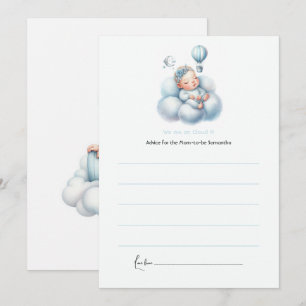 Dreamy Hot Air Balloon Cloud 9 Baby Shower Advice Card