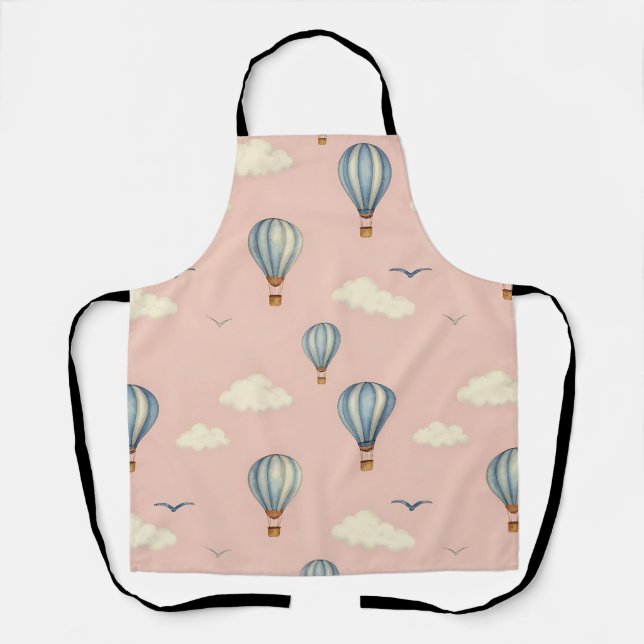 Dreamy Hot Air Balloon Sky Pattern Apron (Front)