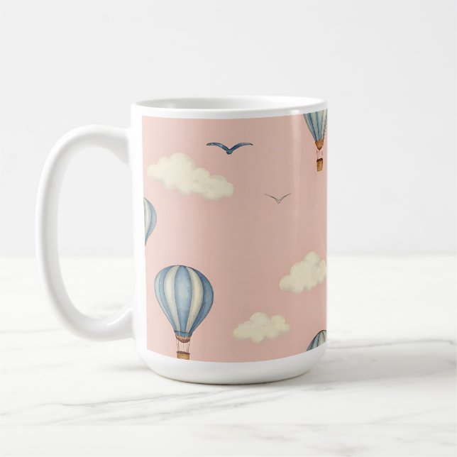 Dreamy Hot Air Balloon Sky Pattern Coffee Mug (Left)