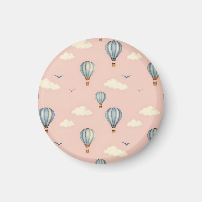 Dreamy Hot Air Balloon Sky Pattern Magnet (Front)