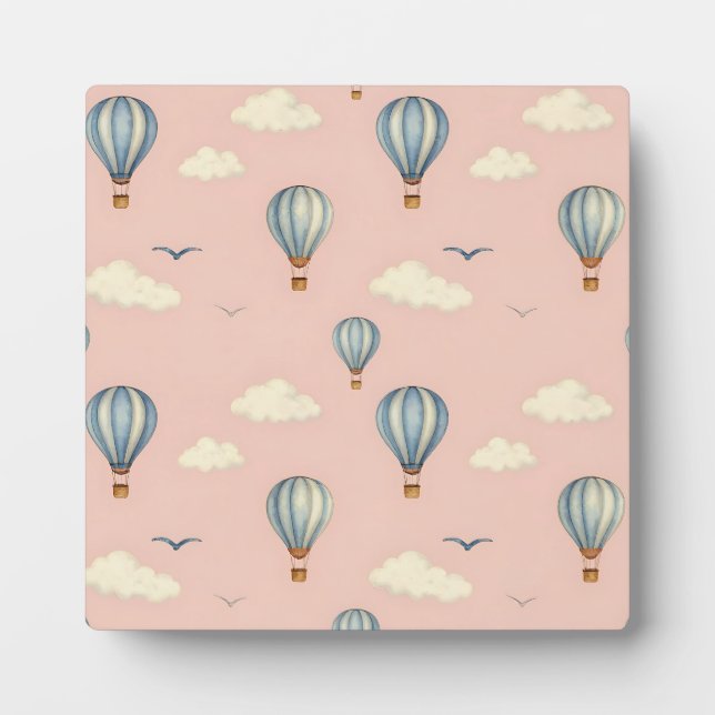 Dreamy Hot Air Balloon Sky Pattern Plaque (Front)