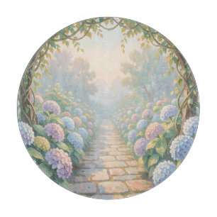 Dreamy Hydrangea Garden Arch Stone Path Cottage Cutting Board