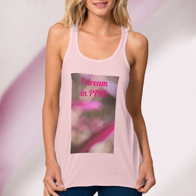 Dreamy I Dream in Pink Abstract Boho Chic Singlet (Creator Uploaded)