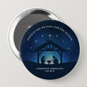 Dreamy Jesus is the Reason for the Season Nativity 10 Cm Round Badge