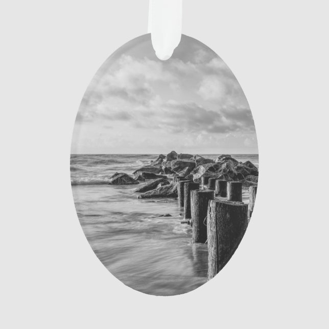 Dreamy Jettie Grayscale Ornament (Back)