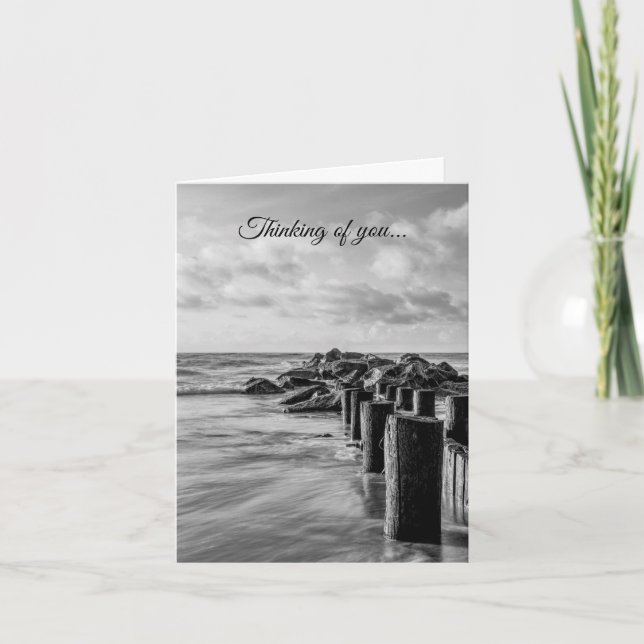 Dreamy Jettie Grayscale Thinking Of You Card (Front)