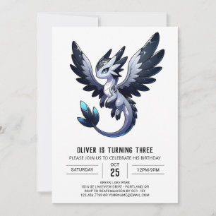 Dreamy Kids Dragon Birthday Invitation