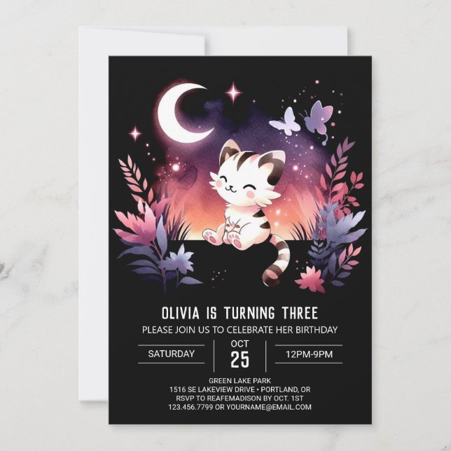 Dreamy Kids Tiger Birthday Invitation (Front)