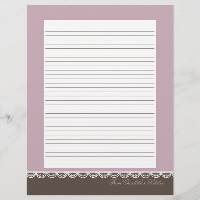 Dreamy Kitchen Cookbook Recipe Pages | Purple (Front)