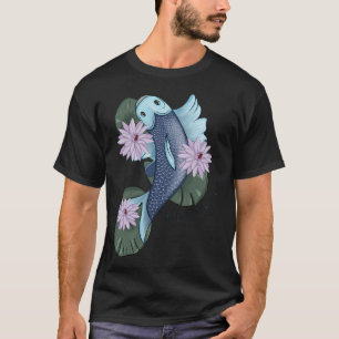 Dreamy Koi Lotus Fish Illustration T-Shirt
