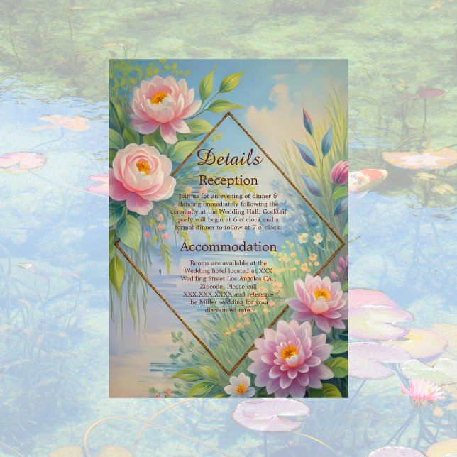 Dreamy Lakeside Garden Wedding Enclosure Card (Creator Uploaded)