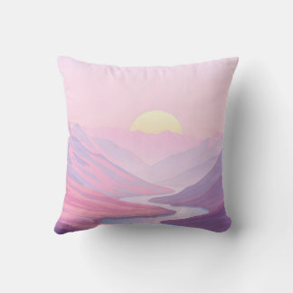 Dreamy Landscape in Pastel Hues Cushion