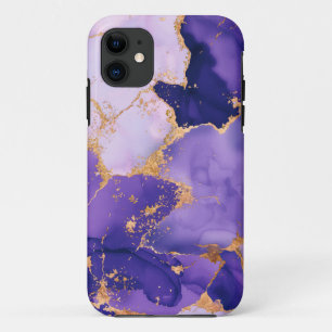 Dreamy Lavender alcohol inks and gold Case-Mate iPhone Case