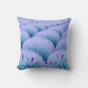 Dreamy Lavender Fields Aesthetic Purple Blue Cushion