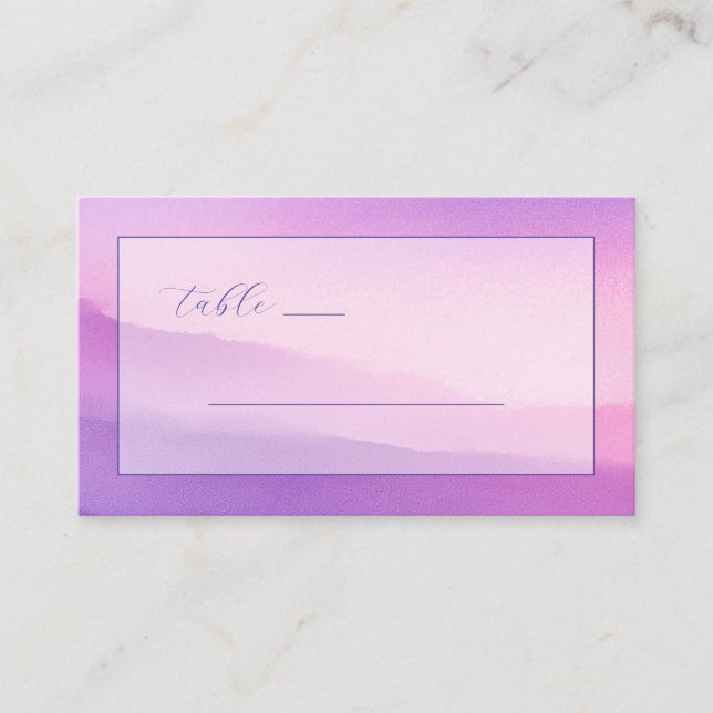 Dreamy Lavender Watercolor Place Card (Front)