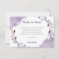 Dreamy Lilac Grey Leafy Watercolors/Photo Wedding
