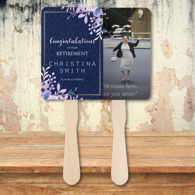 Dreamy Lilac Pastel Watercolor Retirement Party Hand Fan (Dreamy Lilac Pastel Watercolor Retirement Party Hand Fan)