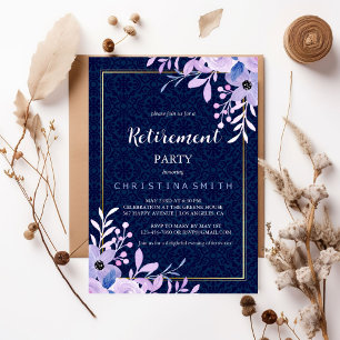 Dreamy Lilac Pastel Watercolor Retirement Party Invitation