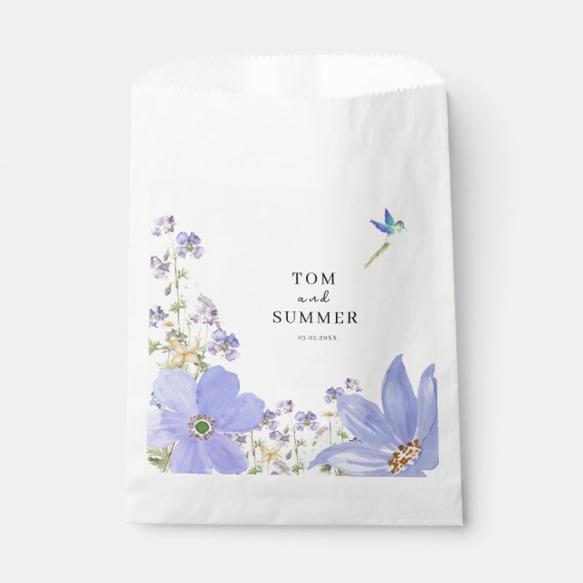 Dreamy Lilac Wedding Favour Bags (Front)