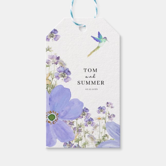 Dreamy Lilac Wedding Gift Tags (Front)