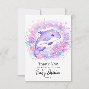 Dreamy Little Dolphin Baby Shower Thank You Card