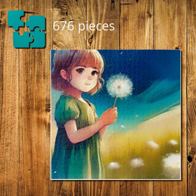 dreamy   little girl in the summer field  jigsaw puzzle (Creator Uploaded)