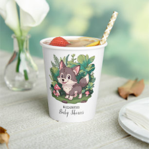 Dreamy Little Wolf Baby Shower Paper Cups