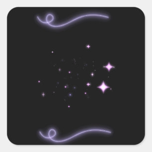 Dreamy Magic Sticker Black Purple Neon Stars
