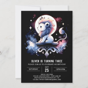 Dreamy Magical Lion Birthday Invitation
