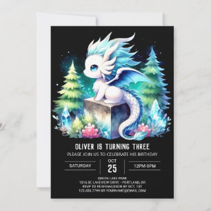 Dreamy Majestic Dragon Birthday Invitation