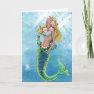 Dreamy Mermaid Sparkling Sea Greeting Card